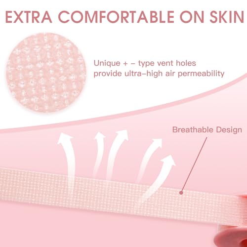 Miuffue Silicone Lash Tape for Eyelash Extensions, Pain-Free Breathable Pink