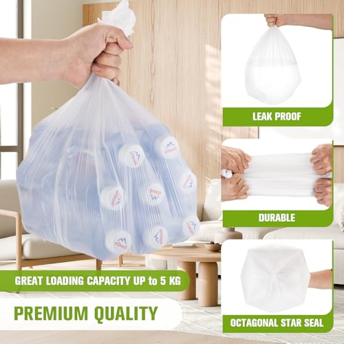 Rishpahu 3 Gallon Biodegradable Trash Bags - 200 Counts, Unscented