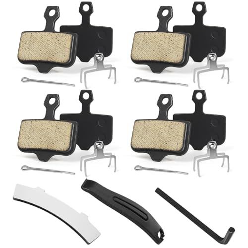 4 Pairs Bike Brake Pads, MTB Disc Brake Pads with Installation Tools, Compatible for Sram Avid Elixir E1 E3 E5 E7 E9 ER CR XO XX DB1 DB3 DB5, Compatible for Nutt Hydraulic Disc Brakes