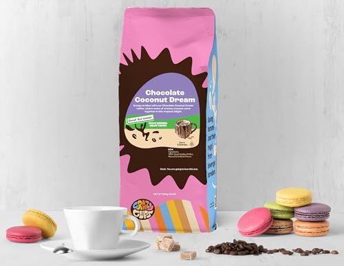 Crazy Cups Decaf Chocolate Coconut Dream Ground Coffee 10 oz Pack of 2 - Decaffeinated Flavored Coffee for Hot or Iced Brew