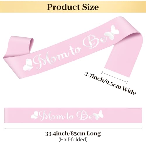 Baby Shower Sash for Moms - Pink Satin New Mom Gift