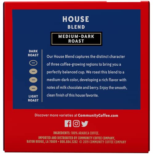 Community Coffee House Blend Coffee Pods, Medium-Dark Roast, 12 Count