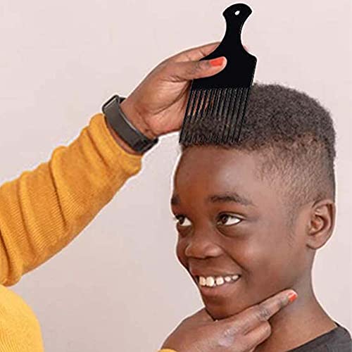BlingKingdom Wide Tooth Afro Hair Pick Comb 6.3 Inch Black Styling Tool