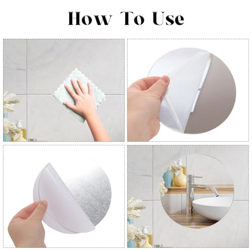 6 Pack Acrylic Round Wall Mirrors Self-Adhesive Circular Decor for Home & Wedding