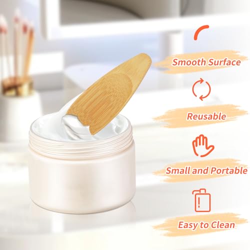 Niyanghome 4PCS Bamboo Deodorant Cream Applicator & Cosmetic Spatula