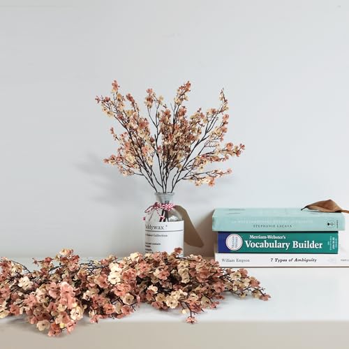 5 Pcs Beige Brown Babys Breath Artificial Flowers for Home Decor