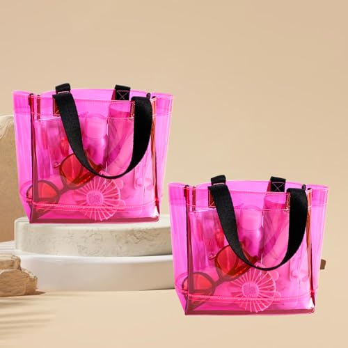 TotePrint Clear Small Tote Bag & Travel Makeup Pouch with Handle