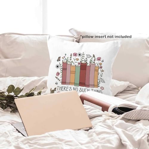 MONALET Reading Nook Floral Throw Pillow Cover, 18x18 Soft Flannelette Reading-a