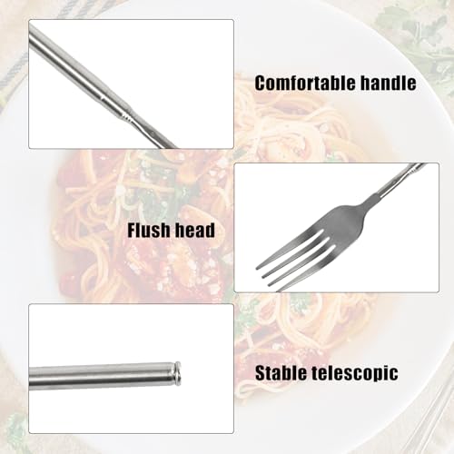 2-Pack Telescopic Stainless Steel Forks - Extendable BBQ Utensils