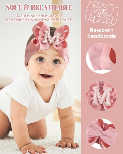Jollybows 3PCS Baby Girls Bow Headbands Soft Nylon Elastic Hair Accessories