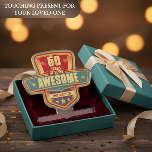 60th Birthday Gift for Men - Inspirational Acrylic Decor Sign