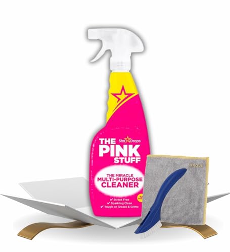 The Pink Stuff Multi-Purpose Cleaner Spray Bundle - 25.4 oz with Cloth & Brush
