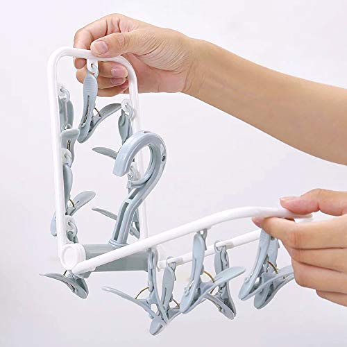 ZACI 2-Pack Folding Clothes Drying Rack with 24 Clips - Indoor & Outdoor Use
