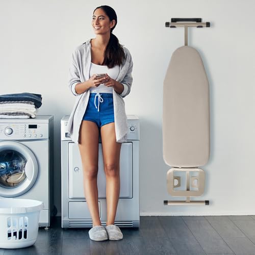 EXCLEN Black Wall Mount Ironing Board Hanger Organizer Laundry Room Storage