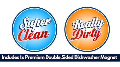 Clean Dirty Dishwasher Magnet - Double-Sided 3.5x3.5in Sign