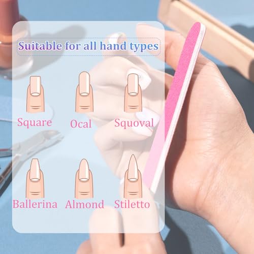 Cobee Professional Nail Files 100 Pcs, 180/240 Grit Double Sided Emery Boards