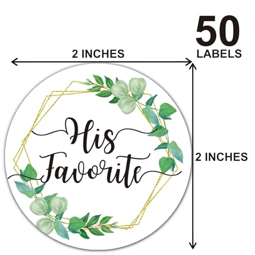 80 His & Her Favorite Wedding Favor Stickers - 2 Inch Round