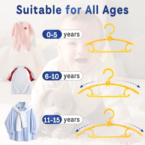 Adjustable Kids Hangers (10 Pack) - Non-Slip Plastic for Toddlers