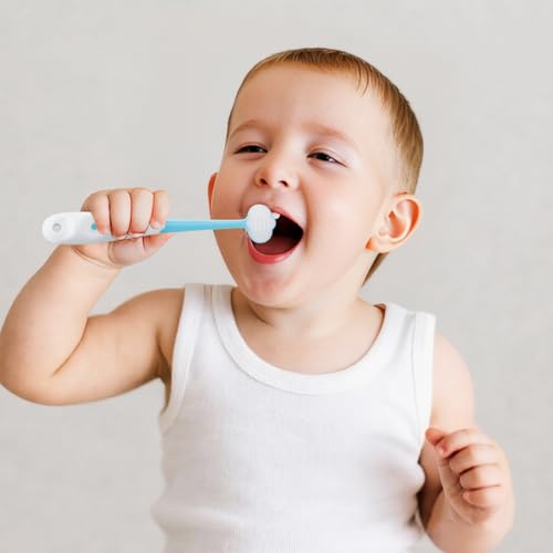 PandaEar 3-Sided Baby Training Toothbrush Set, Ages 1-4