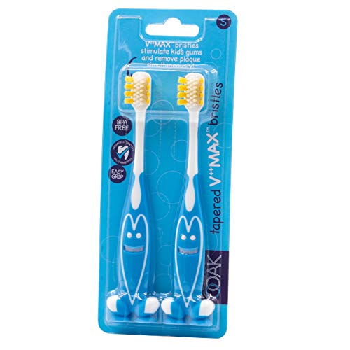 Ooak Kids Toothbrush Tapered V++Max Bristles Blue 2 Count