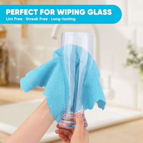 Oighty Multicolor Microfiber Cleaning Cloths 24 Pack, Soft & Reusable 12x11 Inch