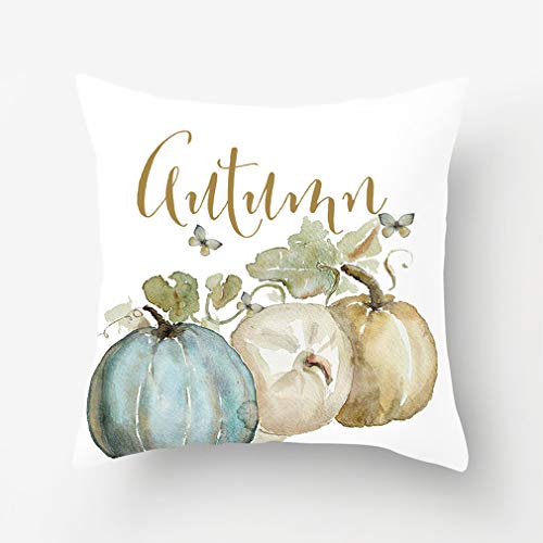 Autumn Pumpkin Pillow Covers Set of 4 18x18 Inches Fall Decor Grateful Thanksgiving Cushion Covers