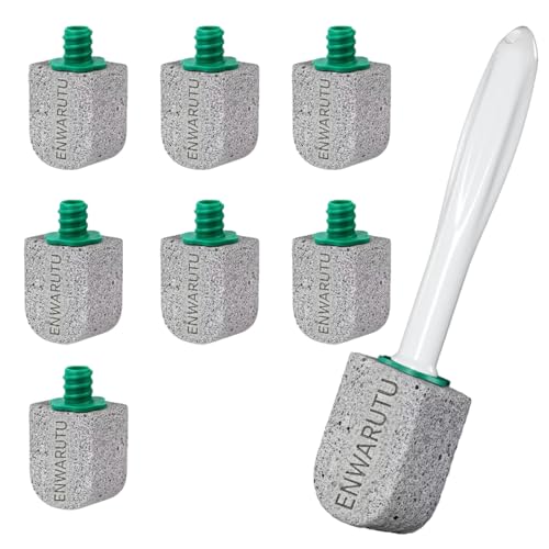 ENWARUTU Small Pumice Stone Toilet Cleaner with 11.8-Inch Handle & 7 Pads