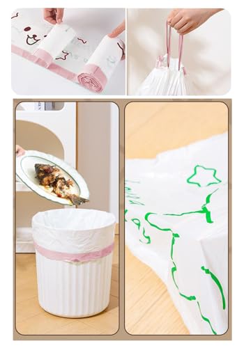 4 Gallon Drawstring Trash Bags - 60 Count with Floral Print