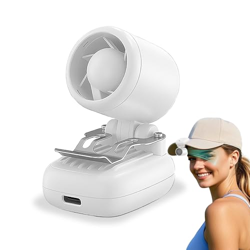 Blissfuhue 3-in-1 Portable Clip-on Fan - Hands-Free Mini Hat Fan, White