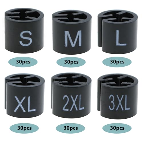 180PCS Round Plastic Hanger Size Marking Buttons for Clothing
