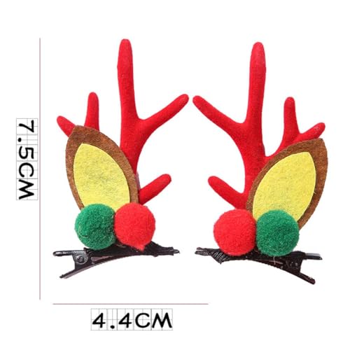 Christmas Antler Hair Clips Reindeer Deer Horn Hairpins 1 Pair