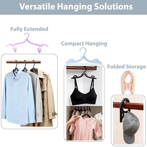 MtBoi Folding Travel Hangers - 10 Pack Portable Space-Saving Clothes Hangers
