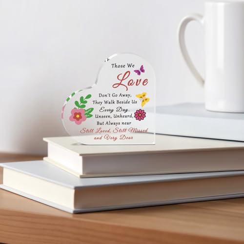 Heart-Shaped Memorial Acrylic Desk Sign for Sympathy Gifts