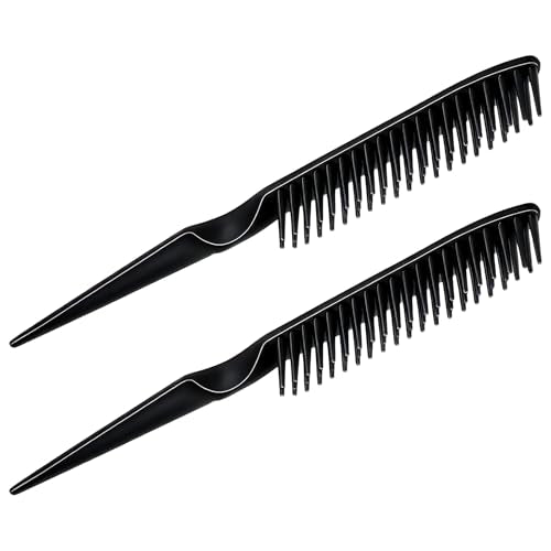 Neyauo 3-Row Hair Styling Comb Set with Rat Tail (2 Pcs)