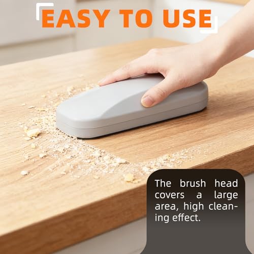 Handheld Crumb Sweeper - Portable Bed & Furniture Dust Remover Grey