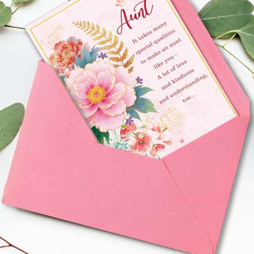 Aunt Birthday Card BT-095 - Premium Thick Card Stock with Envelope