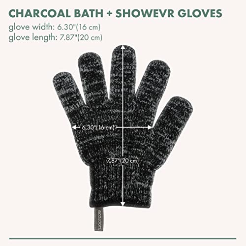 EcoTools Charcoal Exfoliating Bath and Shower Gloves, 1 Pair