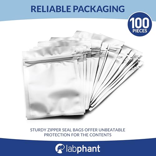 Resealable Mylar Bags with Zipper Seal - 3.3 x 5.5” | 100 Pack