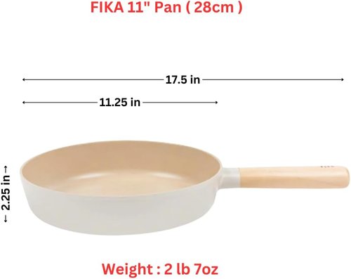 FIKA 11-Inch Nonstick Frying Pan - Induction Compatible Ceramic Skillet for Healthy Cooking | Made in Korea