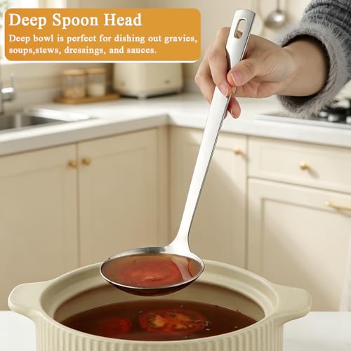 Kyraton 2-Piece Stainless Steel Soup Ladle Set - Ergonomic Design