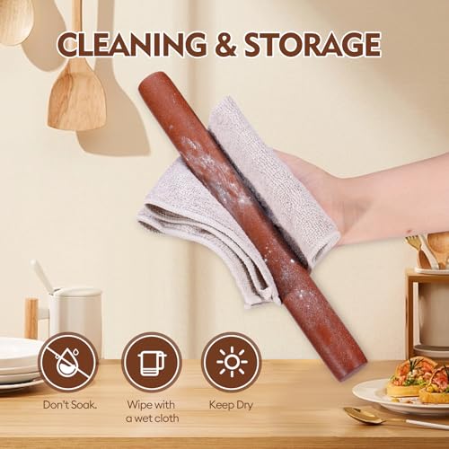 15.75-Inch Non-Stick Sapele Wood Rolling Pin for Baking