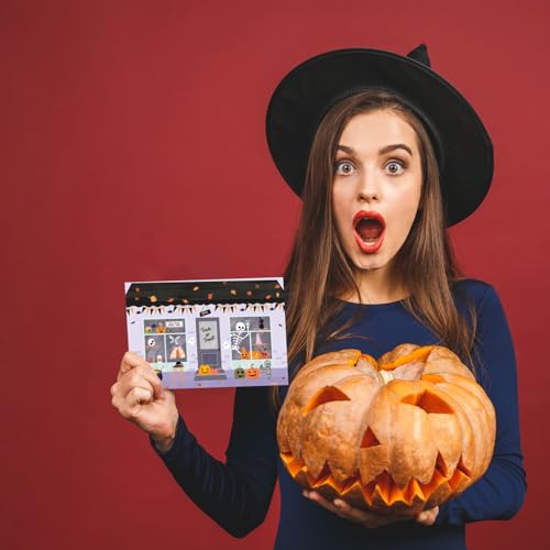 Funny Illustrated Halloween Market Greeting Card with Envelope