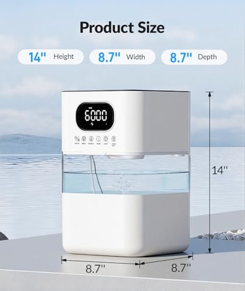 AreShark Humidifier Large Room, 2.2 Gal/8.5L Cool Warm Mist Air Humidifiers for Bedroom, 65H Runtime, Humidity Setting, Easy to Clean, Top Fill, 30dB Quiet, 550ft² Coverage, for Plants, Adults, Kids