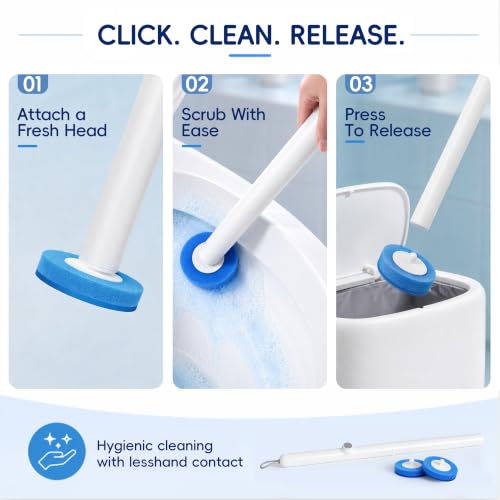 Disposable Toilet Bowl Cleaning Wand with Replacement Heads