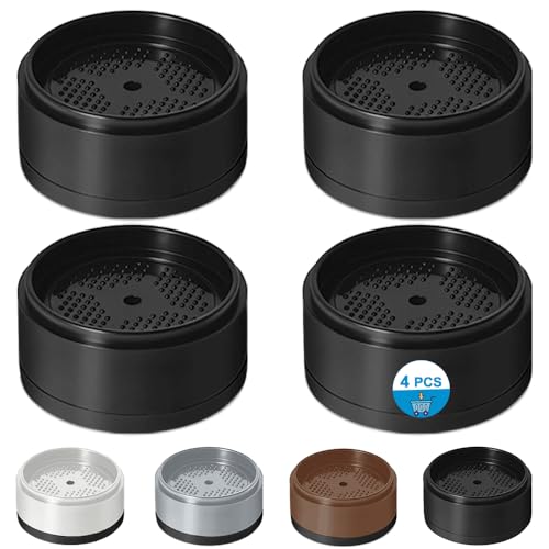 Heavy Duty Adjustable Bed Risers - 1 to 4 Inch Stackable Furniture Blocks (4 Pack, Black)