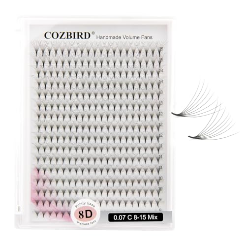 COZBIRD Premade Lash Fans 8D 0.07mm C Curl 14mm Pointy Base Eyelash Extensions