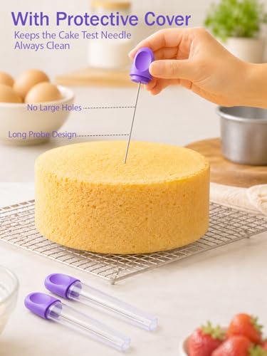 Cunyuer Cake Tester Stick - 6.3 Inch Stainless Steel with Cover | Reusable Cake Testing Needle for Baking