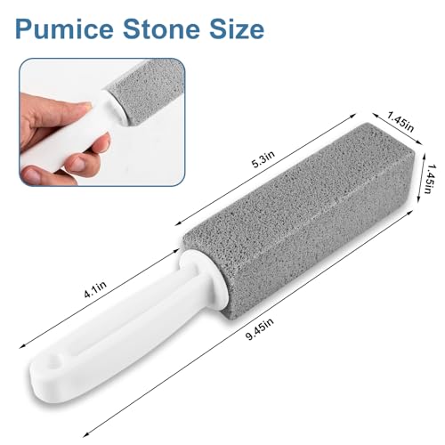 MEQHUO Toilet Pumice Stone with Handle - 5 Pack Hard Water Stain Remover