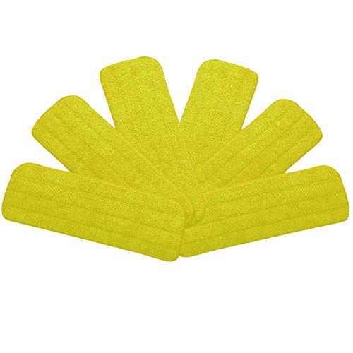 Washable Microfiber Mop Pads - 6 Pack, 16x5.5 Inches for Easy Cleaning