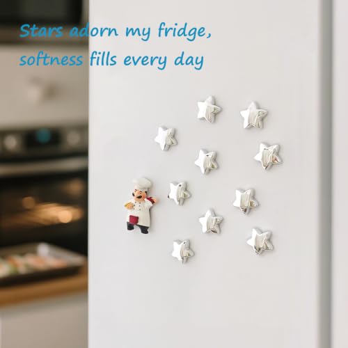 Silver 12PCS Star Refrigerator Magnets Set - Yhobrezy
